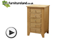 Watch Dovedale Solid Oak 5 Drawer Chest video